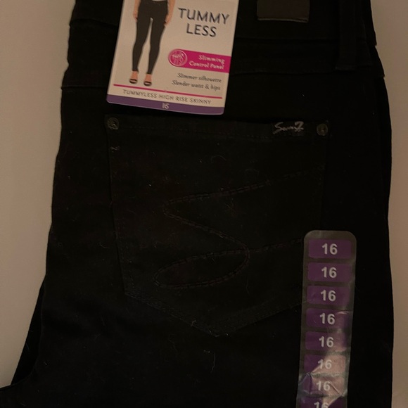Seven7 HIGH RISE TUMMYLESS SKINNY JEAN Black Size 16 - Picture 2 of 4